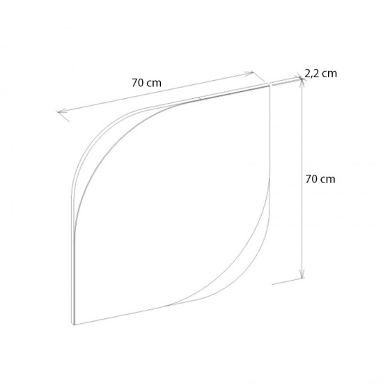 Καθρέπτης τοίχου Lava χρώμα μαύρο 70x2,2x70εκ.