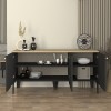 Μπουφές Pedro χρώμα ανθρακί - rota oak 150x45x75εκ.