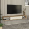 Έπιπλο τηλεόρασης επιτοίχιο Cross με LED χρώμα sepet oak - sandstone 150x29,6x19,2εκ.