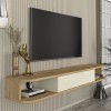 Έπιπλο τηλεόρασης επιτοίχιο Cross με LED χρώμα sepet oak - sandstone 150x29,6x19,2εκ.