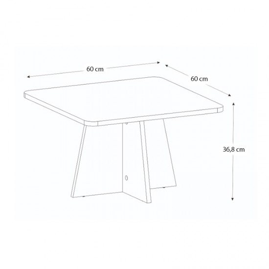 Τραπεζάκι σαλονιού Sugar χρώμα λευκό 60x60x36,8εκ.