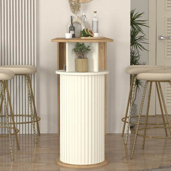 Τραπέζι μπαρ Bohema χρώμα sepet oak - ivory 150x51,6x101,8εκ.