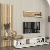 Σύνθεση τηλεόρασης Rosaline χρώμα λευκό - sepet oak 233x31,3x196,8εκ.
