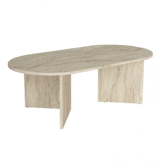 Τραπεζάκι σαλονιού Cortado χρώμα travertine 120x60x39,6εκ.