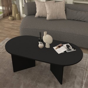 Τραπεζάκι σαλονιού Cortado χρώμα μαύρο 120x60x39,6εκ.