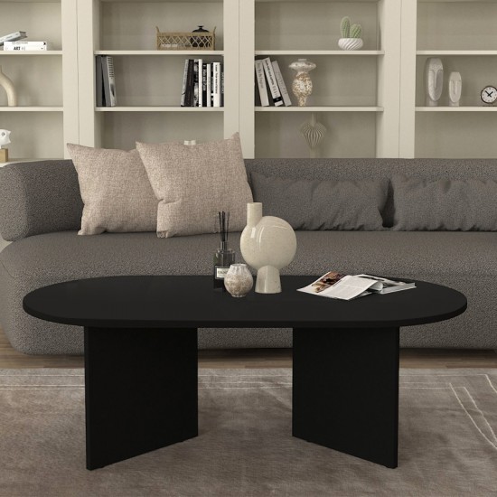 Τραπεζάκι σαλονιού Cortado χρώμα μαύρο 120x60x39,6εκ.