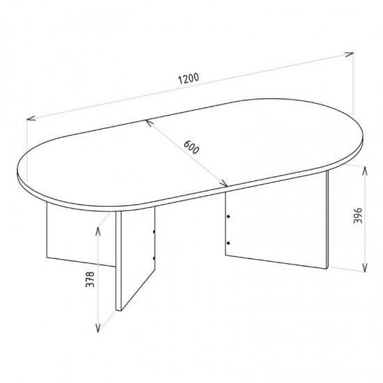 Τραπεζάκι σαλονιού Cortado χρώμα sapphire oak 120x60x39,6εκ.