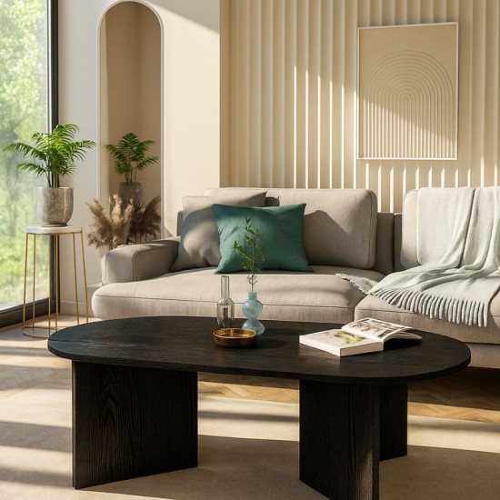 Τραπεζάκι σαλονιού Cortado χρώμα sencron black 120x60x39,6εκ.