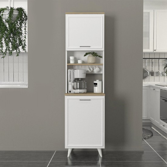 Έπιπλο κουζίνας Potter 1 χρώμα λευκό - rota oak 53,4x39,6x196,1εκ.