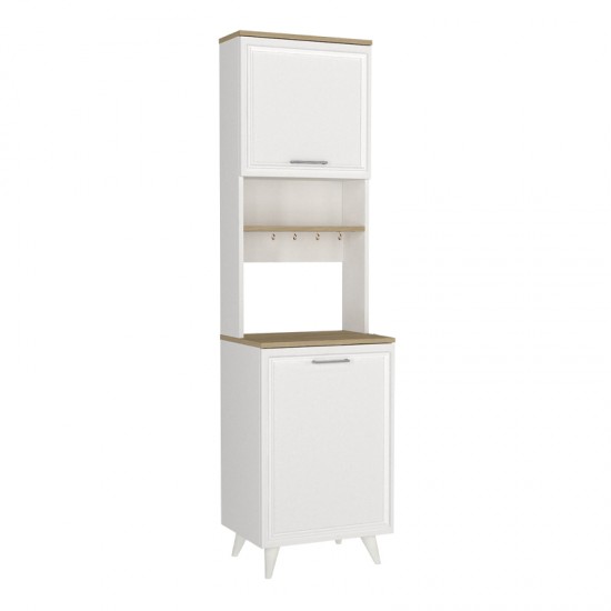 Έπιπλο κουζίνας Potter 1 χρώμα λευκό - rota oak 53,4x39,6x196,1εκ.