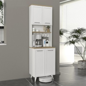 Έπιπλο κουζίνας Potter 2 χρώμα λευκό - rota oak 60x40x196,1εκ.