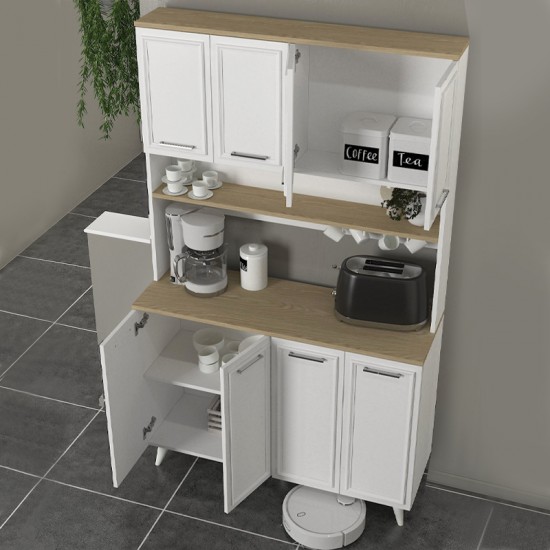 Έπιπλο κουζίνας Potter 4 χρώμα λευκό - rota oak 120x40x196,1εκ.