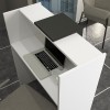 Γραφείο υποδοχής - reception Hola χρώμα λευκό - ανθρακί 93,6x45,2x110,3εκ.