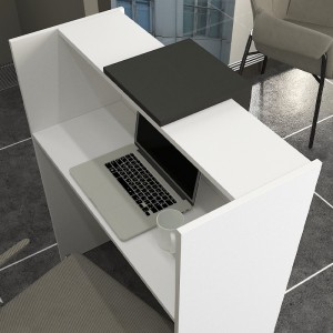 Γραφείο υποδοχής - reception Hola χρώμα λευκό - ανθρακί 93,6x45,2x110,3εκ.