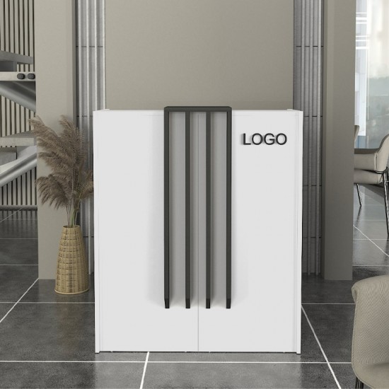 Γραφείο υποδοχής - reception Hola χρώμα λευκό - ανθρακί 93,6x45,2x110,3εκ.