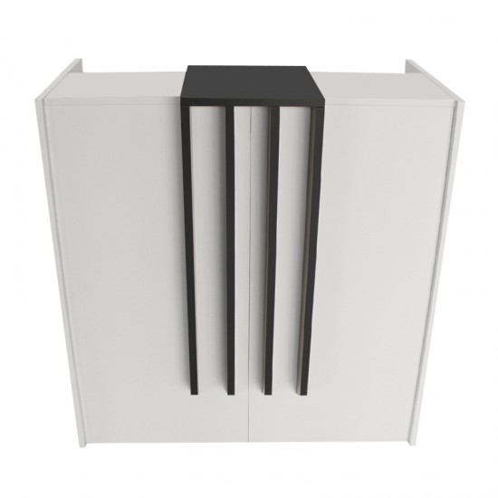 Γραφείο υποδοχής - reception Hola χρώμα λευκό - ανθρακί 93,6x45,2x110,3εκ.