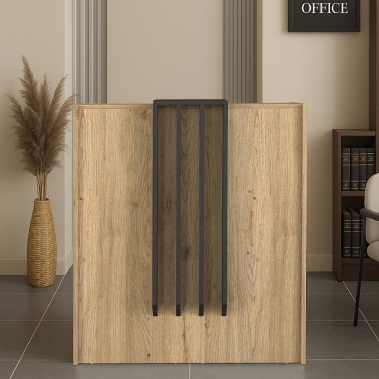 Γραφείο υποδοχής - reception Hola χρώμα sepet oak - ανθρακί 93,6x45,2x110,3εκ.