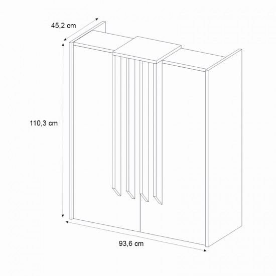 Γραφείο υποδοχής - reception Hola χρώμα sepet oak - ανθρακί 93,6x45,2x110,3εκ.
