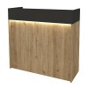 Γραφείο υποδοχής - reception Wilko με LED χρώμα sepet oak - ανθρακί 113,6x42x110εκ.