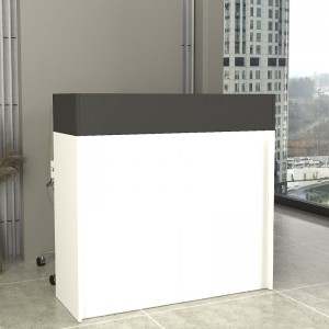 Γραφείο υποδοχής - reception Wilko με LED χρώμα λευκό - ανθρακί 113,6x42x110εκ.