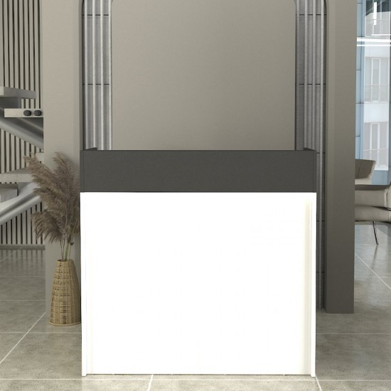 Γραφείο υποδοχής - reception Wilko με LED χρώμα λευκό - ανθρακί 113,6x42x110εκ.