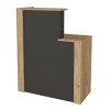 Γραφείο υποδοχής - reception Enter χρώμα sepet oak - ανθρακί 86,9x40x110,3εκ.
