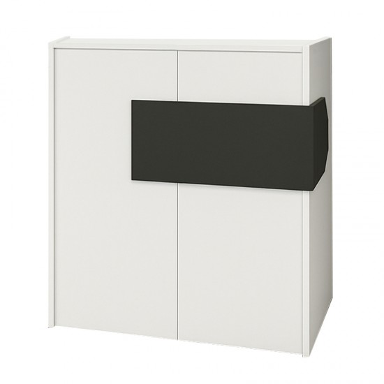 Γραφείο υποδοχής - reception Aloha με LED χρώμα λευκό - ανθρακί 95,5x40x110,3εκ.