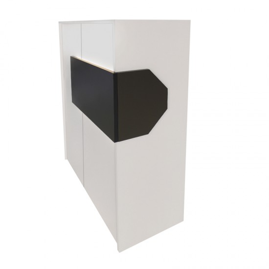 Γραφείο υποδοχής - reception Aloha με LED χρώμα λευκό - ανθρακί 95,5x40x110,3εκ.