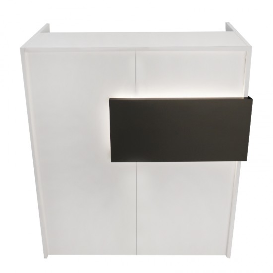 Γραφείο υποδοχής - reception Aloha με LED χρώμα λευκό - ανθρακί 95,5x40x110,3εκ.