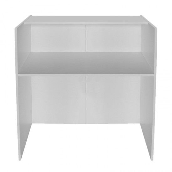 Γραφείο υποδοχής - reception Aloha με LED χρώμα λευκό - ανθρακί 95,5x40x110,3εκ.