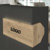 Γραφείο υποδοχής - reception Aloha με LED χρώμα ανθρακί - sepet oak 95,5x40x110,3εκ.