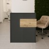 Γραφείο υποδοχής - reception Aloha με LED χρώμα ανθρακί - sepet oak 95,5x40x110,3εκ.