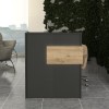 Γραφείο υποδοχής - reception Aloha με LED χρώμα ανθρακί - sepet oak 95,5x40x110,3εκ.