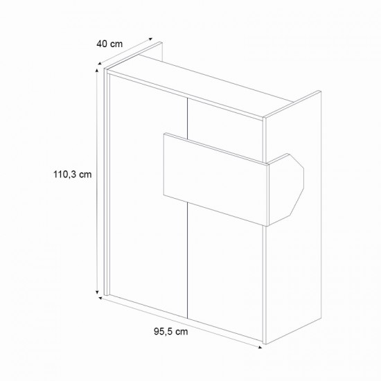 Γραφείο υποδοχής - reception Aloha με LED χρώμα ανθρακί - sepet oak 95,5x40x110,3εκ.