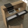Γραφείο υποδοχής - reception Navita με LED χρώμα sepet oak - ανθρακί 113,6x42x111,8εκ.