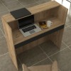 Γραφείο υποδοχής - reception Navita με LED χρώμα sepet oak - ανθρακί 113,6x42x111,8εκ.