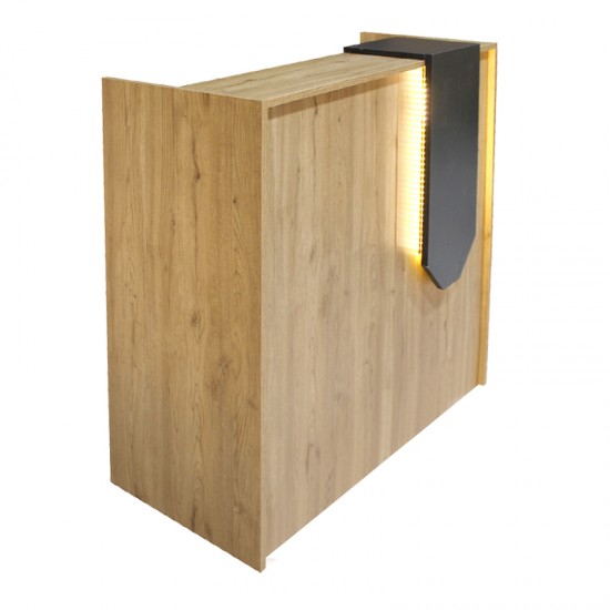 Γραφείο υποδοχής - reception Navita με LED χρώμα sepet oak - ανθρακί 113,6x42x111,8εκ.