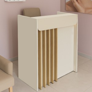 Γραφείο υποδοχής - reception Karibu με LED χρώμα sandstone - sepet oak 90x40x100εκ.