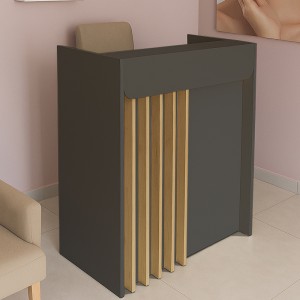 Γραφείο υποδοχής - reception Karibu με LED χρώμα ανθρακί - sepet oak 90x40x100εκ.