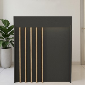 Γραφείο υποδοχής - reception Karibu με LED χρώμα ανθρακί - sepet oak 90x40x100εκ.