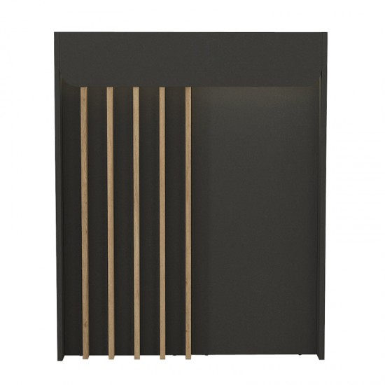 Γραφείο υποδοχής - reception Karibu με LED χρώμα ανθρακί - sepet oak 90x40x100εκ.