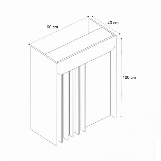 Γραφείο υποδοχής - reception Karibu με LED χρώμα ανθρακί - sepet oak 90x40x100εκ.