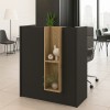 Γραφείο υποδοχής - reception Bonveno χρώμα ανθρακί - sepet oak 90x43,2x110εκ.