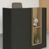 Γραφείο υποδοχής - reception Bonveno χρώμα ανθρακί - sepet oak 90x43,2x110εκ.
