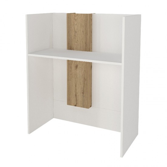 Γραφείο υποδοχής - reception Bonveno χρώμα λευκό - sepet oak 90x43,2x110εκ.