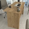 Γραφείο εργασίας Nika χρώμα sepet oak - ανθρακί 140x60x75εκ.