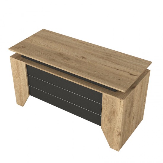 Γραφείο εργασίας Remida χρώμα sepet oak - ανθρακί 140x60x76,9εκ.