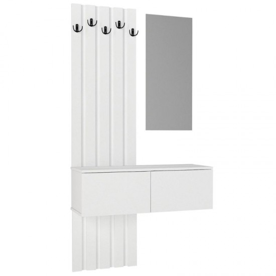 Έπιπλο εισόδου Kanso χρώμα λευκό 100x35x196,7εκ.