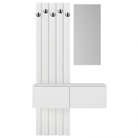 Έπιπλο εισόδου Kanso χρώμα λευκό 100x35x196,7εκ.