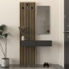 Έπιπλο εισόδου Elois χρώμα ανθρακί - sepet oak 96,6x26,8x195,5εκ.